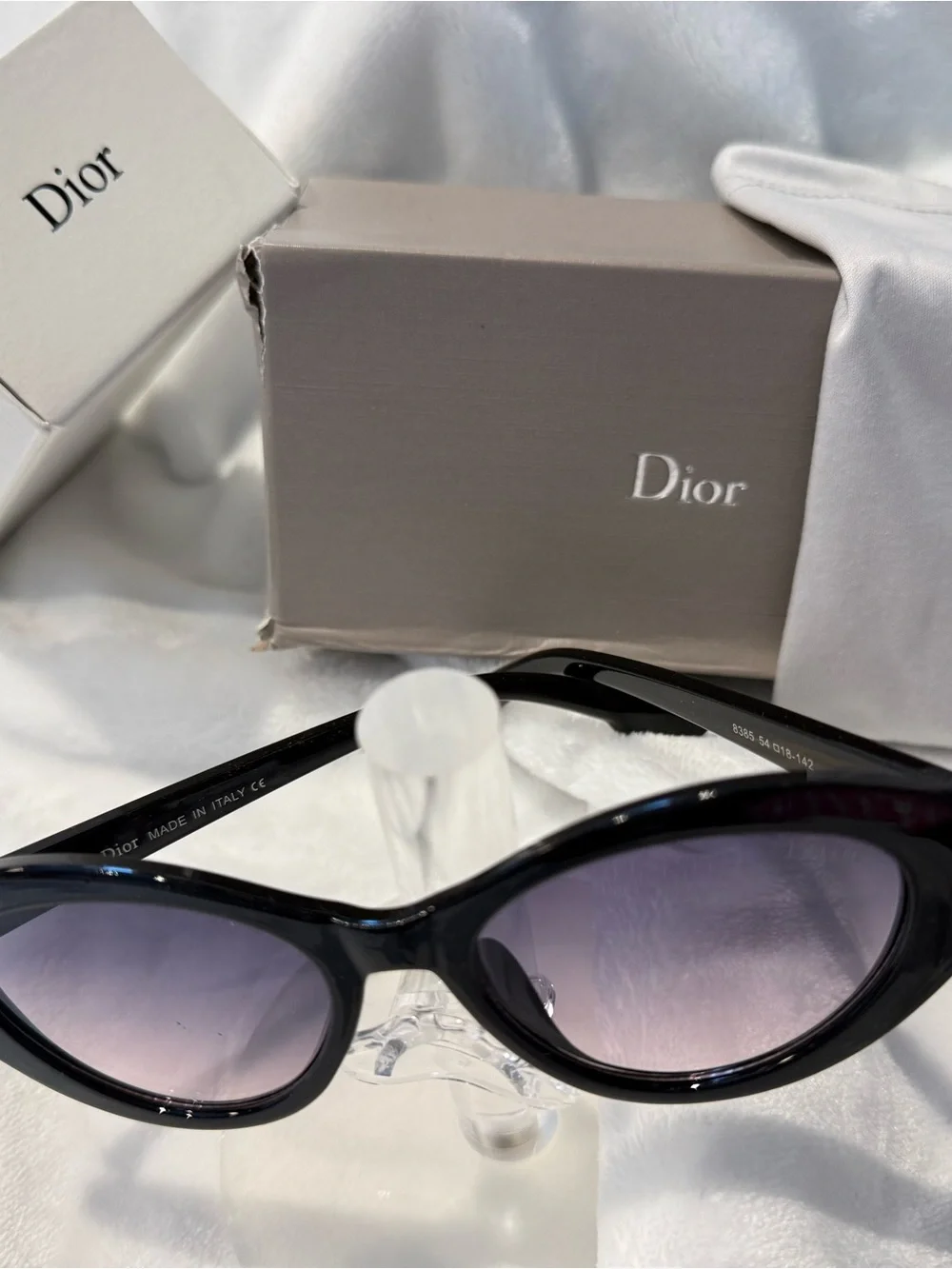 Dior Black Cat-Eye Sunglasses with Gold 'DIOR' Side Logos